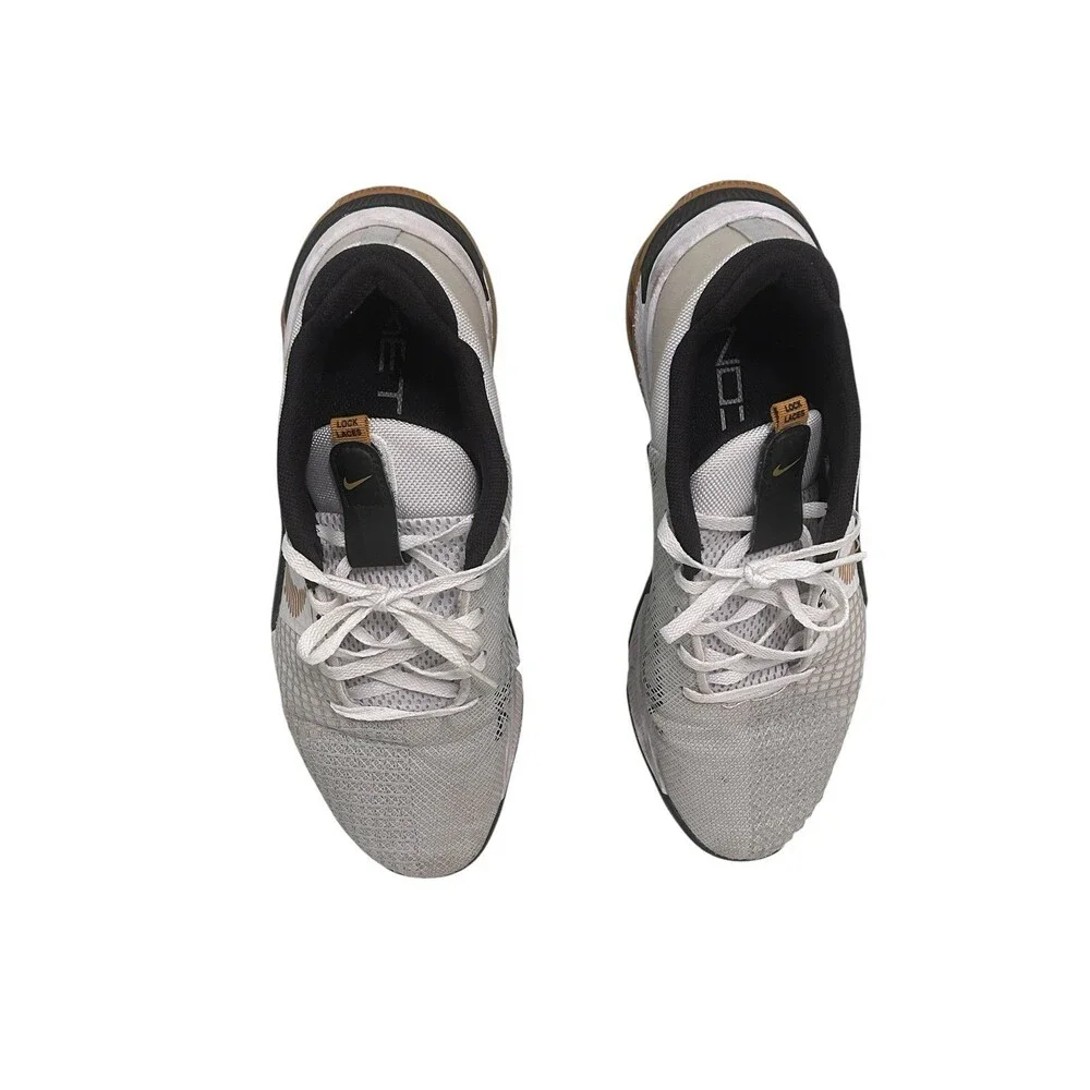 Nike Metcon 8 White Gold Suede Training Shoes Sneakers Men's 9.5